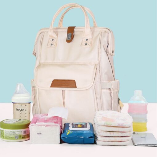 StarAndDaisy Baby Diaper Bag With Ample Space, Multiple Compartments, And Insulated Pockets For Modern Parents (Ultima – Beige)
