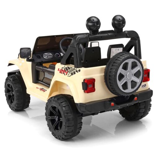 StarAndDaisy SUV Kids Jeep with LED Light, USB & Music - Rechargeable Battery Operated Electric Kids Car Jeep - Beige - Image 5