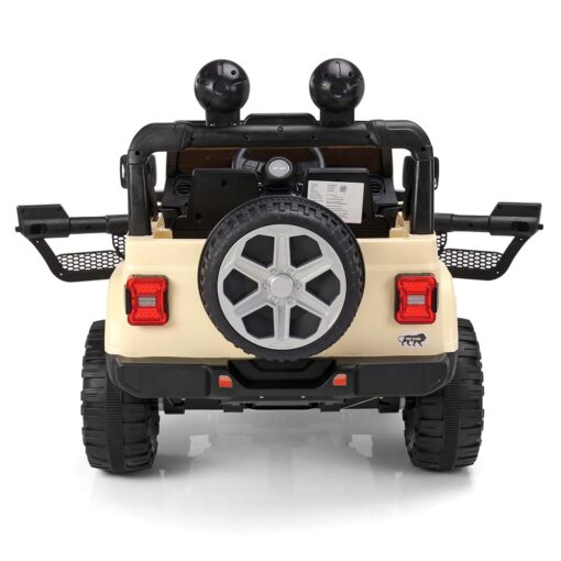 StarAndDaisy SUV Kids Jeep with LED Light, USB & Music - Rechargeable Battery Operated Electric Kids Car Jeep - Beige - Image 6