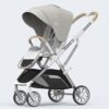 Chariot Foldable Stroller For Baby - Travel-friendly Pram for Infants with Reversible Handle and Bassinet - Newborn Baby Stroller with Dual Direction and Adjustable Backrest - Baby Stroller Pram Age 0 to 3 Year (Q7- Bright Silver) - StarAndDaisy