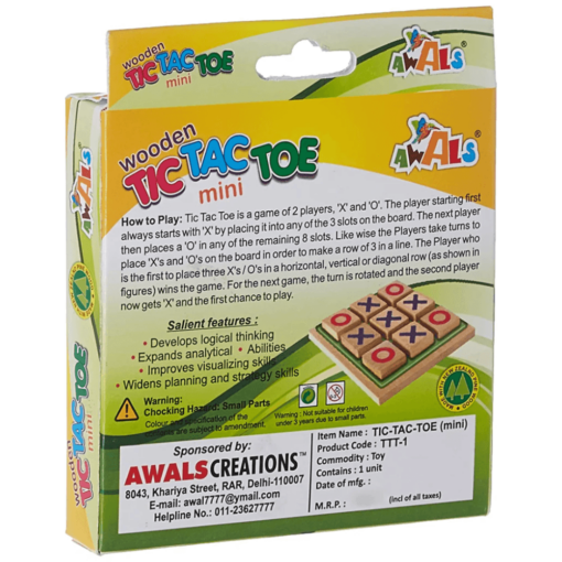 Awals Wooden Tic Tac Toe - Image 4