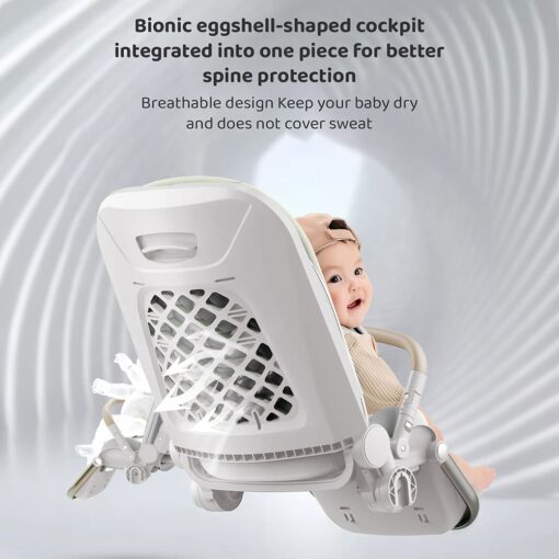 Chariot Foldable Stroller For Baby, Travel-friendly Pram for Infants with Bassinet, Newborn Baby Stroller with Dual Direction and Adjustable Backrest - Baby Stroller Pram Age 0 to 3 Year (Q7- Bright Silver) - StarAndDaisy - Image 12