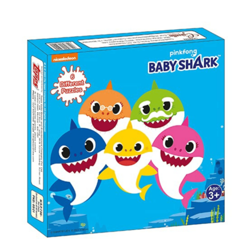 6 in 1 Topps Jigsaw Puzzle Pinkfong Baby Shark, 6 Diffrent Puzzle in Box with Fun & Education Game For Kids, Baby Shark World for Age 3 Years and Up