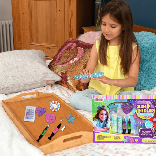 Mirada Nail Art Kit - Ultimate Glow in the Dark Nail Party for Girls, Paint your Nails in Cool Colors, Pens, Nail Applique Stickers, Unicorn-Themed Ring with Nail Art Kit For Girls & Kids Age 8+ - Image 3
