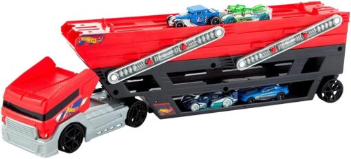 Hot Wheels Mega Hauler Truck includes 4 Die-cast Cars (Multicolor) - Image 3