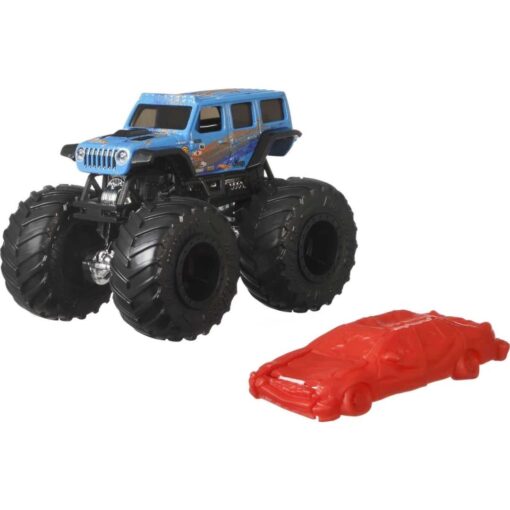 Hot Wheels Monster Trucks 1:64 4-Pack Assortment, Multipack of Toy Trucks with Giant Wheels & Cool Designs, Gift for Kids 3-6 Years (FYJ44)