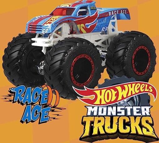Hot Wheels Monster Trucks 1:64 4-Pack Assortment, Multipack of Toy Trucks with Giant Wheels & Cool Designs, Gift for Kids 3-6 Years (FYJ44) - Image 4