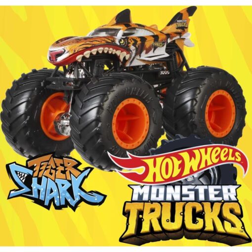 Hot Wheels Monster Trucks 1:64 4-Pack Assortment, Multipack of Toy Trucks with Giant Wheels & Cool Designs, Gift for Kids 3-6 Years (FYJ44) - Image 5