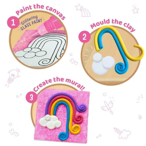 Imagimake Clay Murals - Unicorn - Modelling Clay & Glass Paint, 5 Designs Art & Craft Kit, Age 5 Years+ - Image 2
