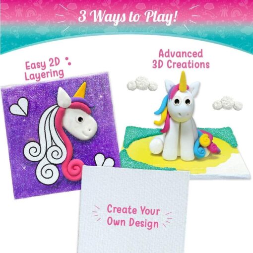 Imagimake Clay Murals - Unicorn - Modelling Clay & Glass Paint, 5 Designs Art & Craft Kit, Age 5 Years+ - Image 4