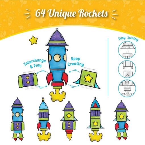 Imagimake Window Art - Rocket - 16 Pieces Glass Painting Set - Astronaut, Rover, Space Designs - Craft Kit for Boys & Girls 5 Years & Above - Image 4