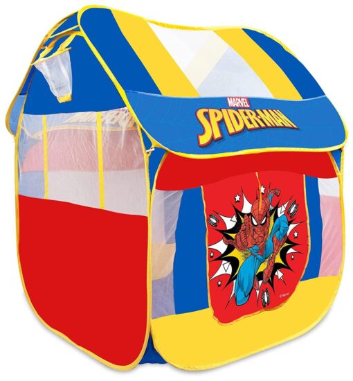 Itoys Marvel Spiderman Pop Up Tent, Foldable Big Pop-Up Playhouse Tent for Kids, Toddler and Baby, Indoor & Outdoor theme Play Tent