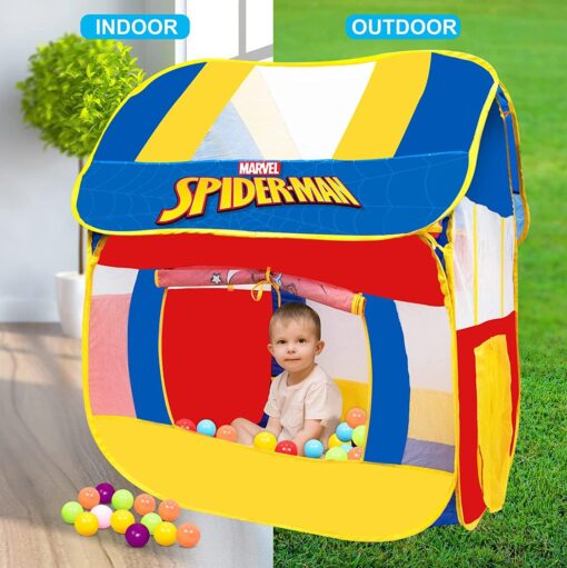 Itoys Marvel Spiderman Pop Up Tent, Foldable Big Pop-Up Playhouse Tent for Kids, Toddler and Baby, Indoor & Outdoor theme Play Tent - Image 2