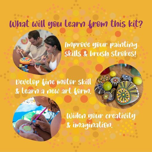 Kalakaram Dot Mandala Rock Painting Kit - Image 5