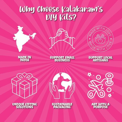 Kalakaram DIY Face Mask Painting Kit - Decorate 3 Fancy Face Masks from The Contents of This kit – White Face Masks, Paints, Cool and Funky Stickers, Paint Brush, Embellishments - Image 6