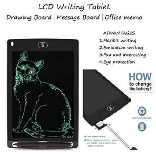 Lcd Writing Tablet, 8.5 inches Electronic Writing Board Doodle Board for Kids at Home, School and Office, Learning Educational Toy for Age 3-8 Year, Digital Notepad with Pen Handwriting Pad, Paperless Graphic Tablet for Kids & Toddlers - Image 3