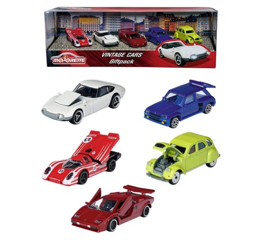 Majorette Vintage Cars, 5 Pieces Git Pack Car Set Toy Game for Kids & Toddler (Multicolor)