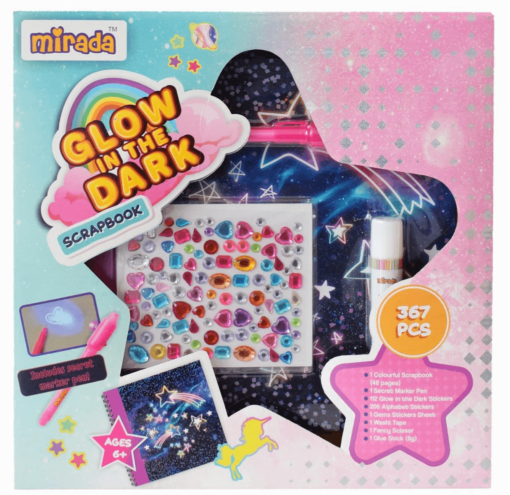 Mirada Art & Craft, Glow in The Dark Scrapbook, Ideal Gift for Boys & Girls, (6+Years)