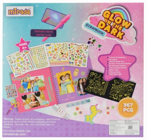 Mirada Art & Craft, Glow in The Dark Scrapbook, Ideal Gift for Boys & Girls, (6+Years) - Image 3