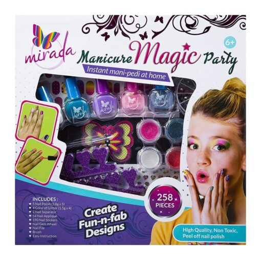 Mirada - Manicure Magic Party kit Beauty Salon, Different Colored Attractive Cute Nail Art Kit for Girls, Manicure Magic Party Set Instant Madi-Padi at home for Girls
