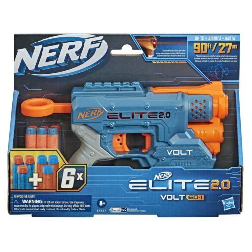 Nerf Elite 2.0 Volt SD-1, Blaster - 6 Official Nerf Darts, Light Beam Targeting, 2-Dart Storage, 2 Tactical Rails - Image 2