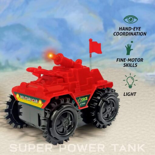 Sirius Toys Tumbling Tank, Electric Military Tank for Kids, Fighter Toy with Lights Panzer Tank Armor Toy Car Gift Rapid Ultimate Chariots for Children & Toddler - Image 6