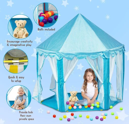 Dream Castle Play Tent Blue - Image 7