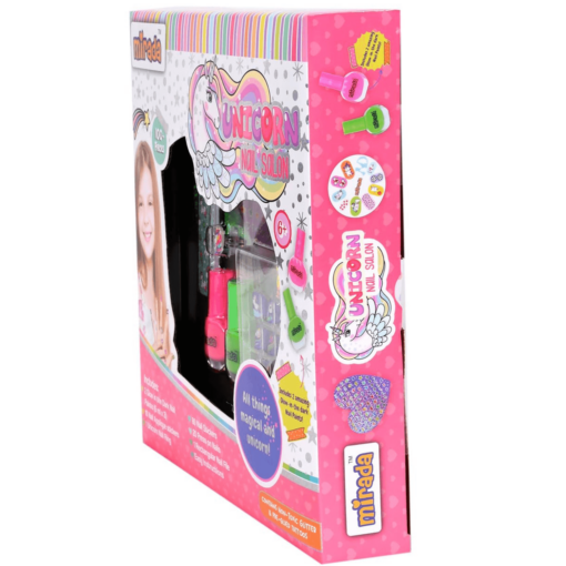 Mirada Unicorn Nail Salon Nail Art Kit – Ultimate Glow in the Dark Nail Party for Girls, Paint your Nails in Cool Colors, Pens, Nail Applique Stickers, Unicorn-Themed Ring with Nail Art Kit For Girls & Kids Age 6+ - Image 4