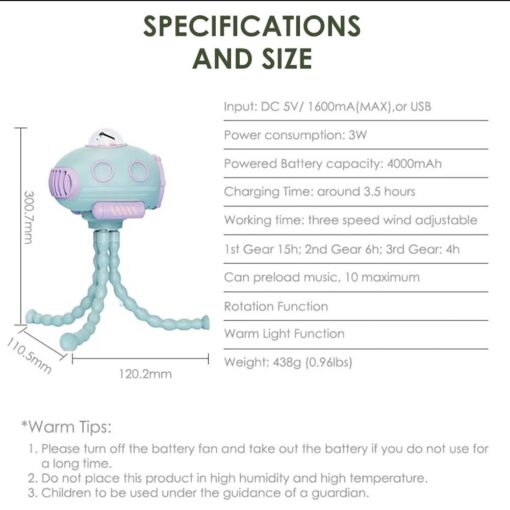 Stylish stroller cooling fan design