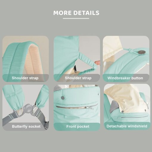 4-in-1 Baby Carrier for Newborn Babies with Breathable Cushion for 0-3 Years Babies (Cyan) – StarAndDaisy - Image 9