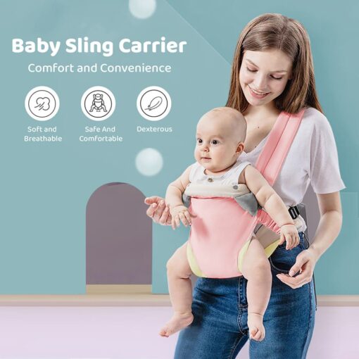 Ergonomic Baby Carrier with Anti Triangle Pad and Breathable Cushion for 0-3 Years Babies (Pink) - StarAndDaisy - Image 5