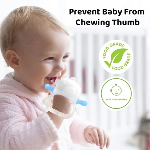 StarAndDaisy Silicone Teether for Baby - Hand Teethers for Infants with 360° Glove Protection and Hallow Bite Point Design - Transparent Brown - Image 5