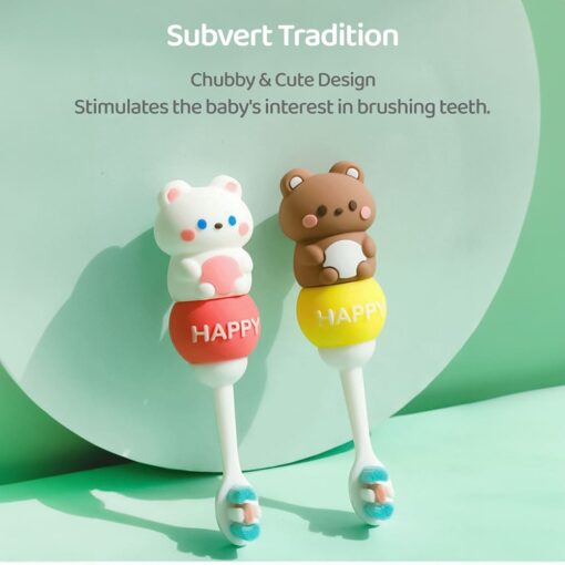 StarAndDaisy Teddy Bear Kids Tooth brush with Ultra Soft Bristle Tooth Brush for Toddlers with Silicone Grip - Image 3