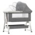 StarAndDaisy Pluto Luxury Baby Cradle with Nursing Changing Tray, Height Adjustment, Soft Foam Mattress, Storage Basket and Mosquito Net - Grey