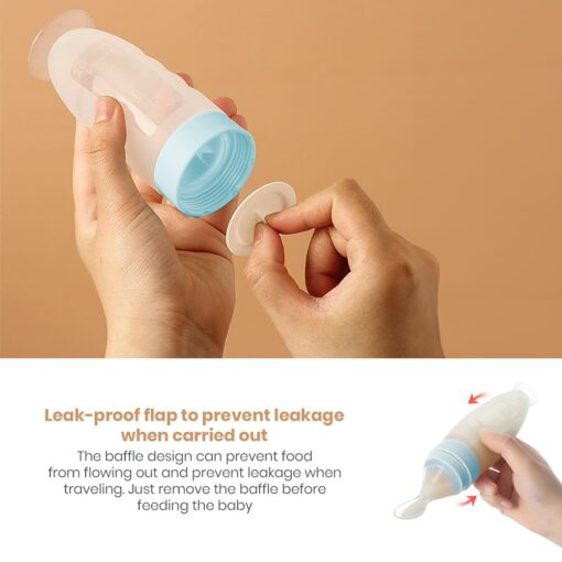 StarAndDaisy Squeezy Silicone Food Feeder for Baby with Suction Cup with Dust Cover and BPA Free for 4 Month+ Babies - Blue - Image 9