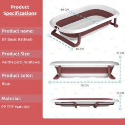 Anti-Slip Foldable Bathtub for Baby with Soap Bar with Thermal Insulation Design (SIBT Basic Brown) - StarAndDaisy