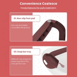 Anti-Slip Foldable Bathtub for Baby with Soap Bar with Thermal Insulation Design (SIBT Basic Brown) - StarAndDaisy
