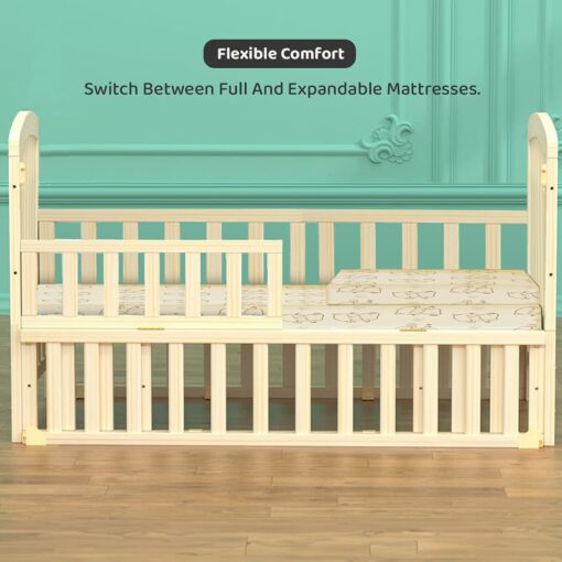 StarAndDaisy Supersoft Crib Mattress with Extension For 12-in-1 Wooden Cot For Babies With Washable Zipper Cover