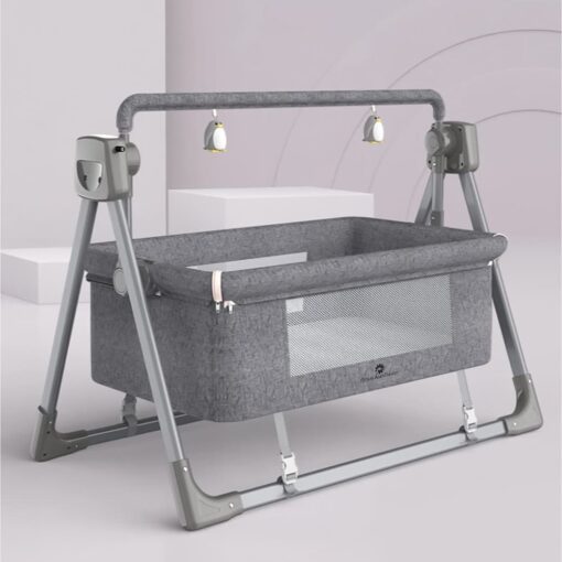 StarAndDaisy Automatic Electric Baby Cradle with Automatic Swing for Newborn Baby with Mosquito Net - Grey
