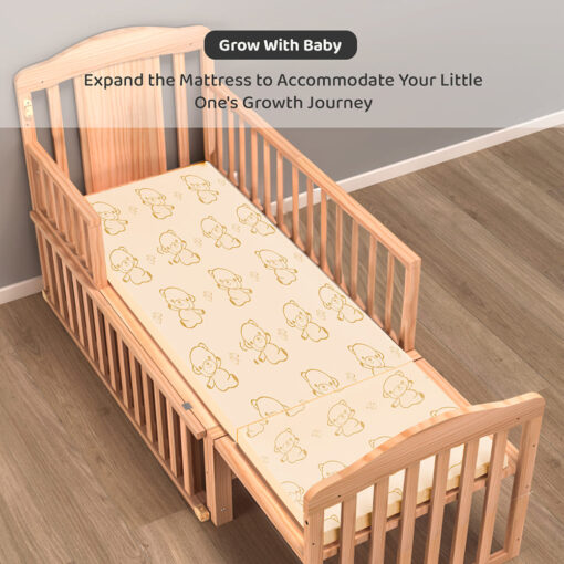 Wooden Cot Expandable Mattress