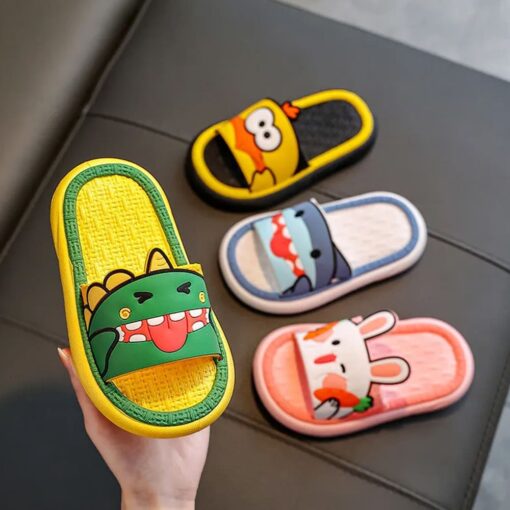 StarAndDaisy Kids Slip-on Slides, Non-Slip Summer Slipper Indoor & Outdoor for Boys or Girls - JH-515-WH-BLU - Image 2