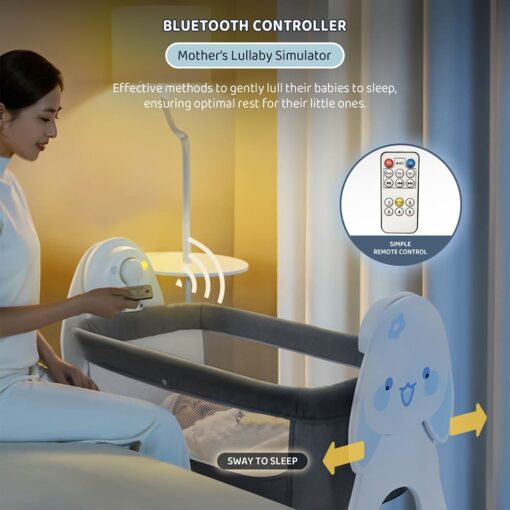 Electric Baby Crib with Bluetooth Controller