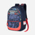 Genius by Safari Scribble 27L School Backpack with Name Tag, Premium School for Boys & Girls - Blue
