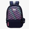 Genie Sass Printed School Bag for Kids and Raincover Backpack with Water Resistance feature for Boys & Girls - Navy Blue