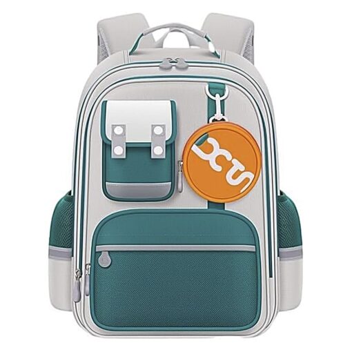 StarAndDaisy Waterproof Children's Schoolbag,  Lightweight Backpack For Boys And Girls - Green & Grey