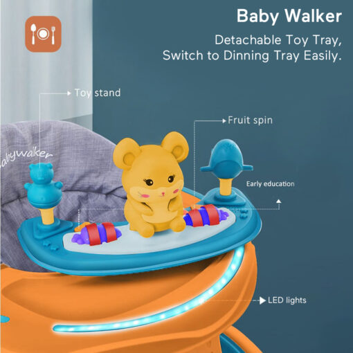 Baby Walker with Detachable Toy Tray