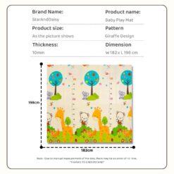 Reversible Baby Play Mat, Infants Floor Mat BPA Free Learning dimension