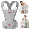 StarAndDaisy Newborn Baby Carrier Adjustable Hands-Free with 4 Carry Positions for 0-36 Months Babies - Grey