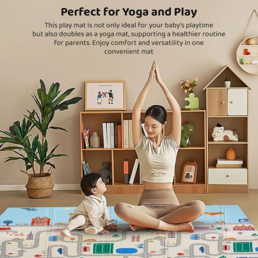 StarAndDaisy Waterproof Playmat for Crawling Baby, Portable Double Side Soft Reversible Floor Mat - Numbering Castle & Traffic Print ( 6mm) - Image 9