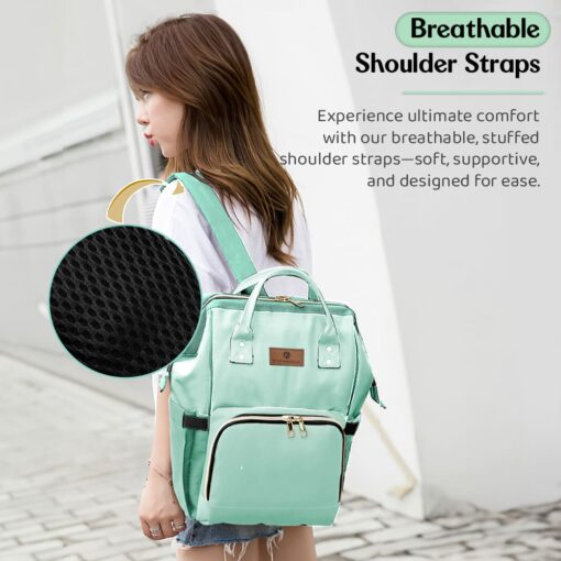 StarAndDaisy Trendy Maternity Backpack, Waterproof  Diaper Bags for Moms Travel with Spacious Compartments - Green - Image 10